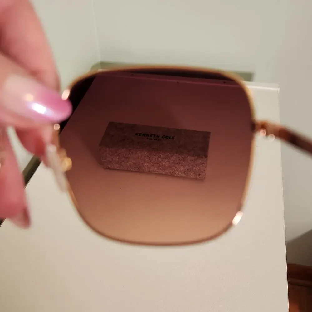 KENNETH COLE New York Sunglasses 28T, Shiny Rose Gold